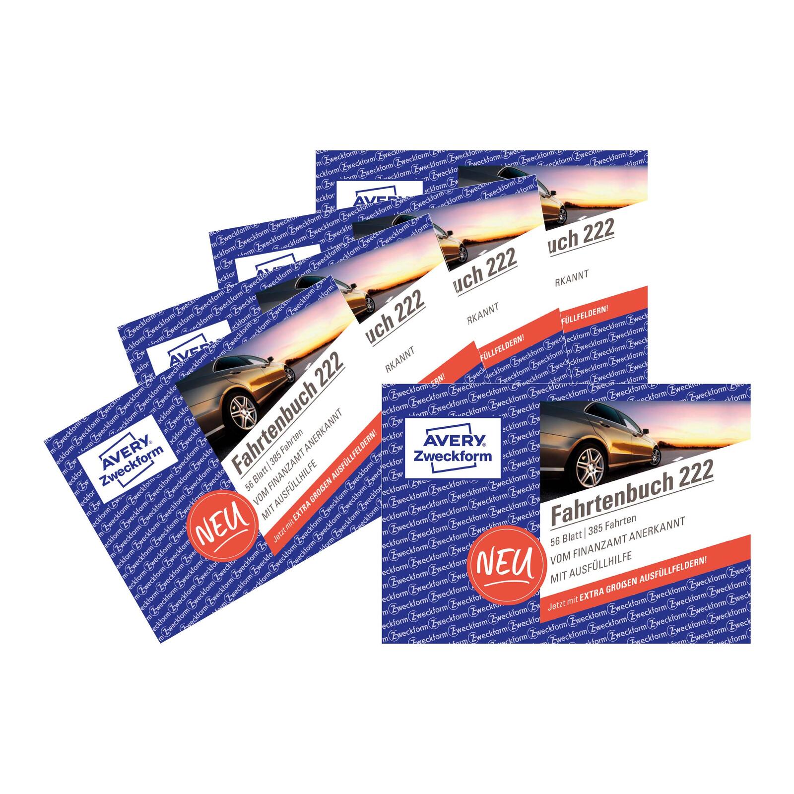 AVERY Zweckform Fahrtenbuch, Pkw mit Kraftstoffverbrauch Formularbücher 222-5 + GRATIS 1 St.
