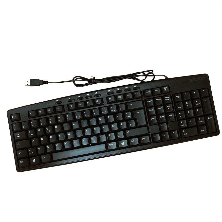 ROLINE 18.02.3226 kabelgebundene Tastatur – QWERTZ Deutsch – Schwarz