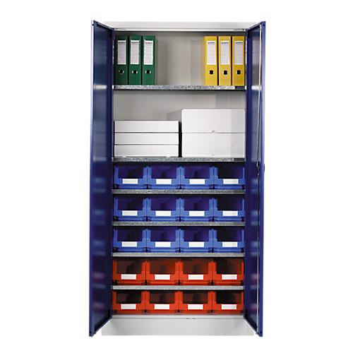 Materialschrank mit 20 Sichtlagerk?sten LF 321, H 1935 mm, lichtgrau/lichtgrau