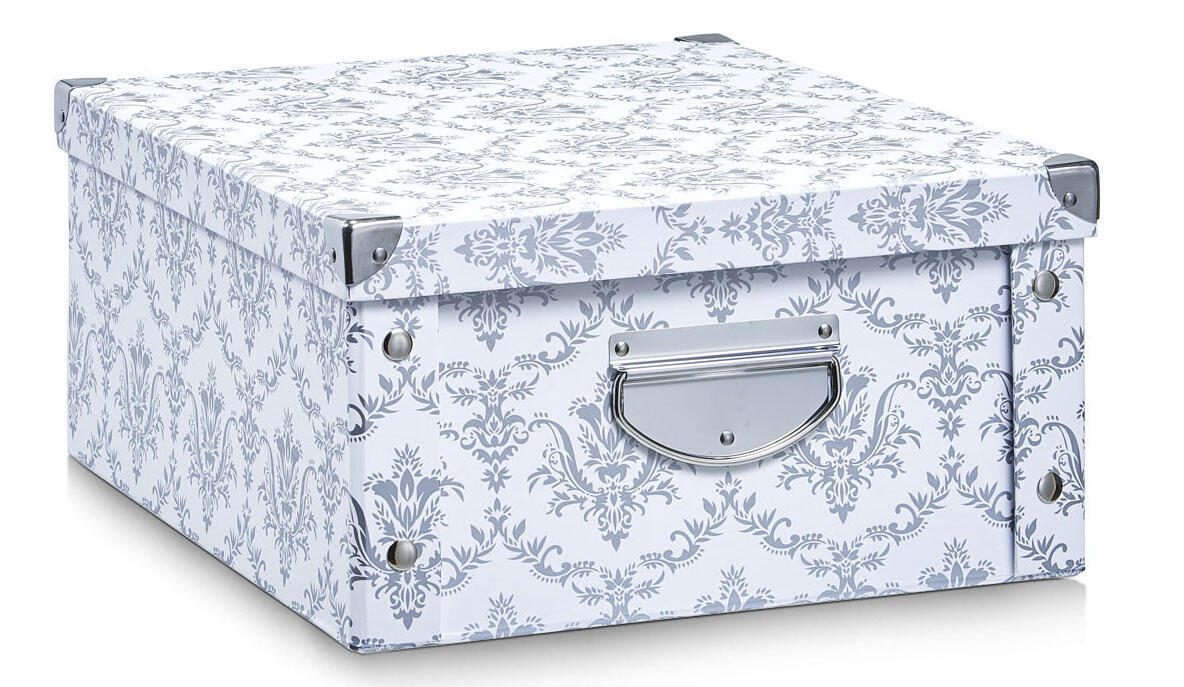 Zeller Aufbewahrungsbox vintage 19,2 l – 33,0 x 40,0 x 17,0 cm weiß, vintage