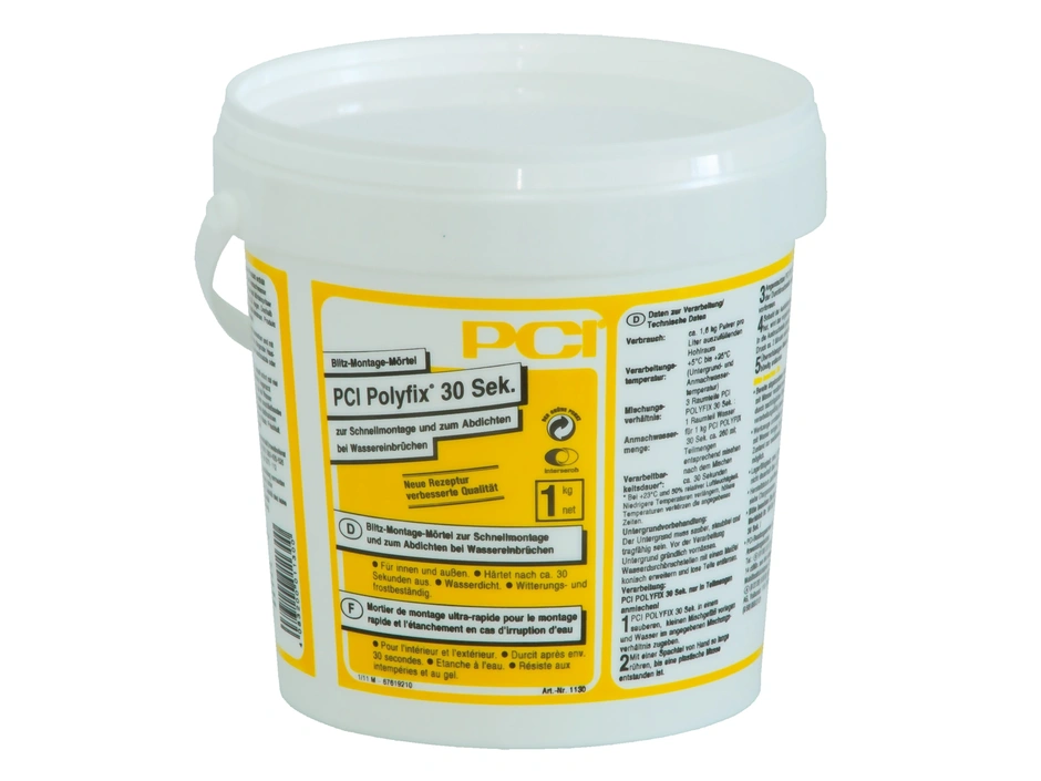 PCI Polyfix® 30 Sek. Blitz-Montage-Mörtel grau 1 kg