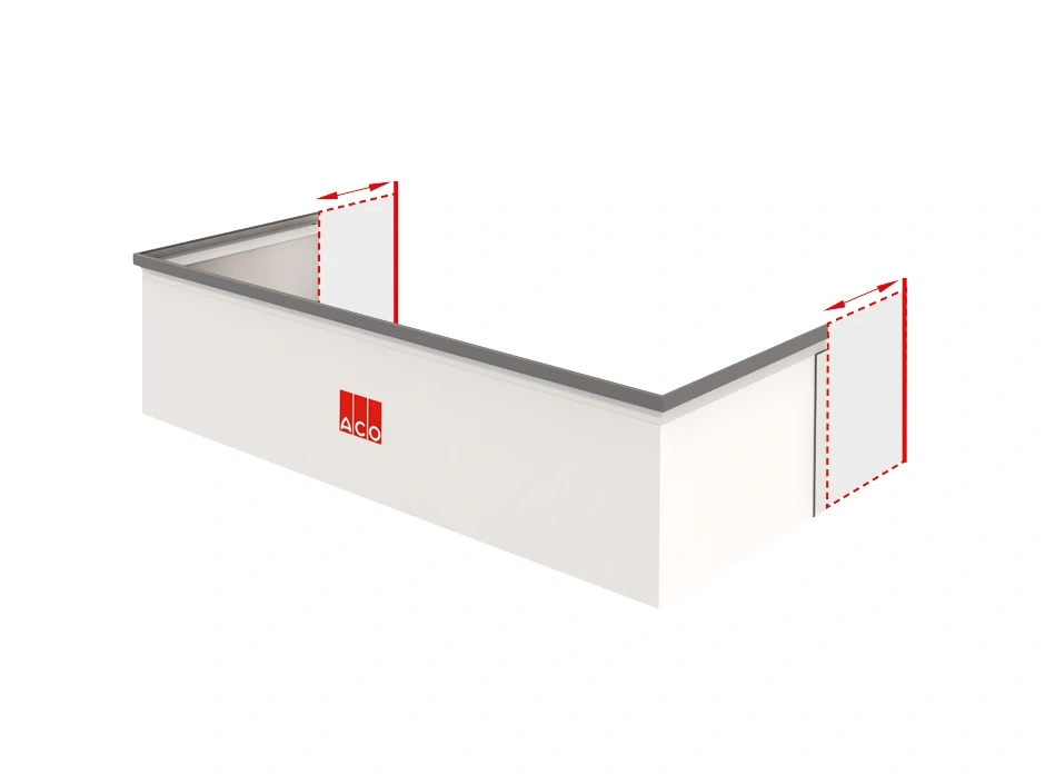 ACO Aufstockelement f. Lichtsch. 100×40/60 cm 100×27,5×80 cm