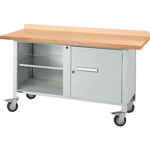 Mobile Werkbank Sch?fer Shop Select PWi 150-1, Buche-Dekor Multiplexplatte, bis 400 kg, B 1500 x T 700 x H 840 mm