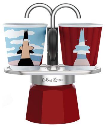 Bialetti Mini Express – Espressokocher-Set – rot + 2 Becher aus Arte Collection René Magritte