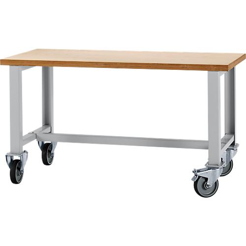 Sch?fer Shop Select Werkbank, fahrbar, B 1500 x T 700 x H 835 mm, lichtgrau RAL 7035