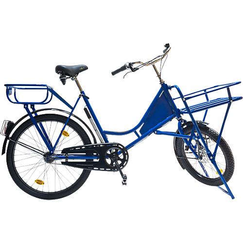 Lastenfahrrad, 3-Gang-Schaltung, Stahlrahmen pulverbeschichtet, mit Beleuchtung, schwarz-blau