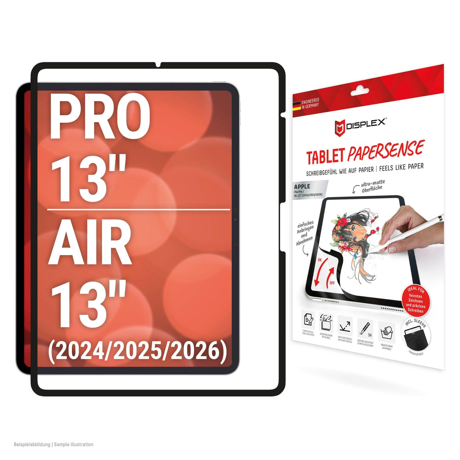DISPLEX TABLET PAPERSENSE wiederablösbare Schreibfolie für iPad Pro 13“/Air 13“ (2024/2025/2026)