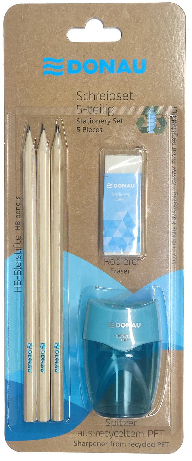 DONAU ÖKO Bleistift-Set HB blau, 1 Set