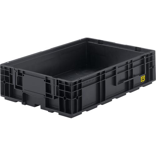 Kleinladungstr?ger R-KLT 6115 ESD, Kunststoff, B 600 x T 400 mm, bis 20 kg, schwarz ableitend