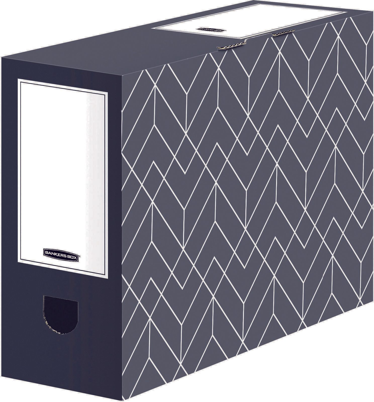 5 Bankers Box Archivboxen Bankers Box Décor Serie mitternachtsblau/weiß 10,0 x 34,5 x 25,3 cm