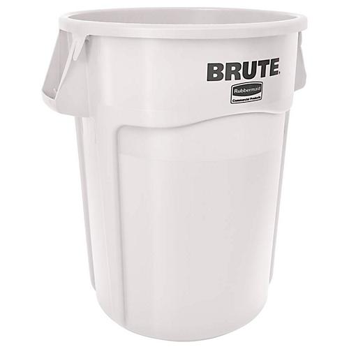 Abfallbeh?lter rubbermaid Brute, 166,5 l, rund, UV-Blocker, L 612 x B 717 x H 796 mm, Polyethylen, wei?