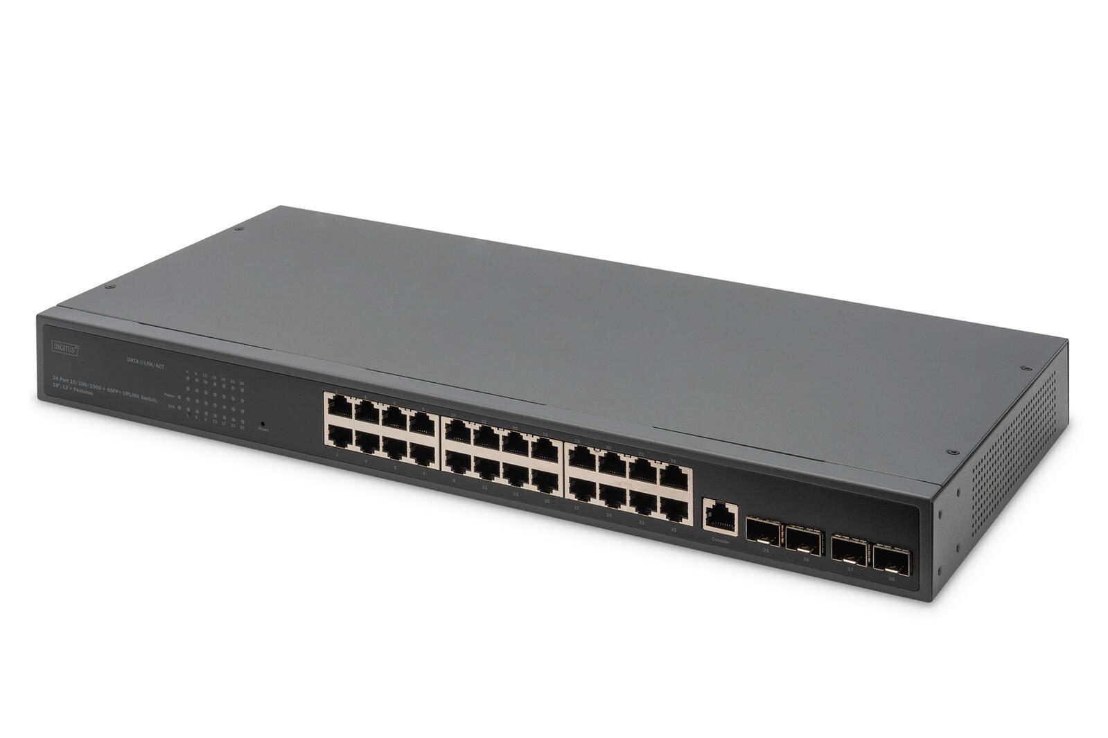 Digitus 24-Port Gigabit Switch, 19 Zoll, Managed, 4 SFP+ Uplinks