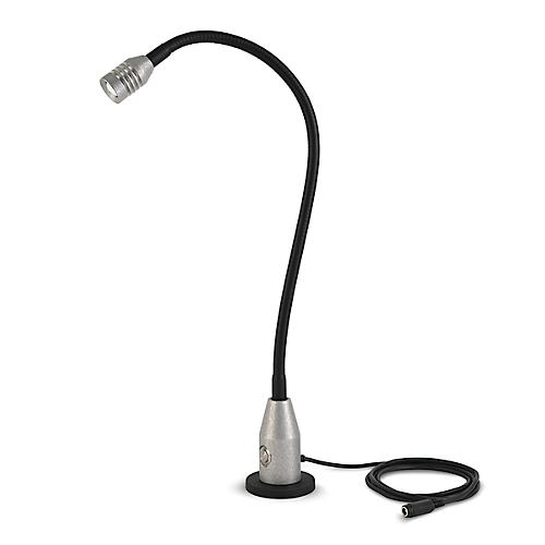 LED-Arbeitsleuchte Bauer & B?cker Punktstrahler, 2,5 W, 200 lm, 5500 K, neigbar, dimmbar, Magnetfu?, IP65, L 600 mm, Aluminium, grau-schwarz