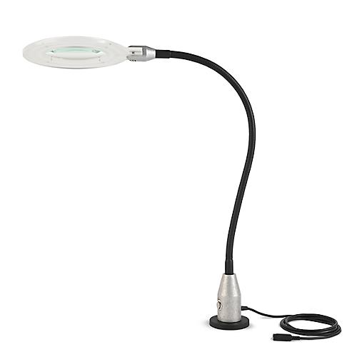 LED-Lupenleuchte Bauer & B?cker Slim, 6-fache Vergr??erung, 7,5 W, 460 lm, 5500 K, neigbar, IP65, Magnetfu?, Kunststoff, schwarz