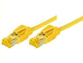 Tecline Patchkabel Cat. 6A (ISO/IEC), S/FTP, halogenfrei, mit Rastnasenschutz, gelb, 1,0 m