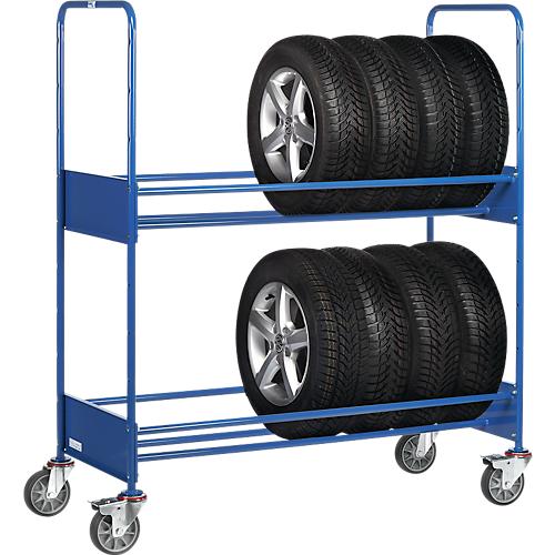 Reifenwagen Fetra 4586, bis 250 kg, 2 Etagen mit variabel verschraubbaren Reifentr?gern, Ladefl?che L 1420 x B 600 mm, TPE-Bereifung
