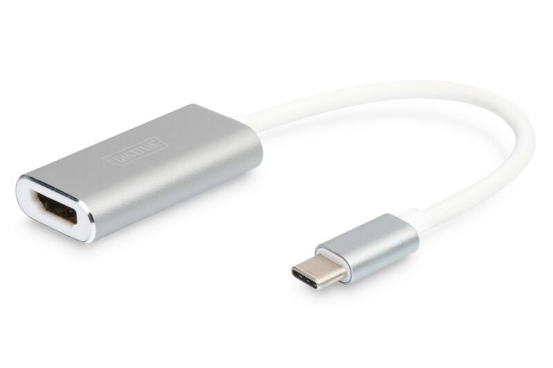 Digitus USB Type-C 4K HDMI Grafik-Adapter 20cm Kabellänge Aluminium Gehäuse, Chipset: AG9310