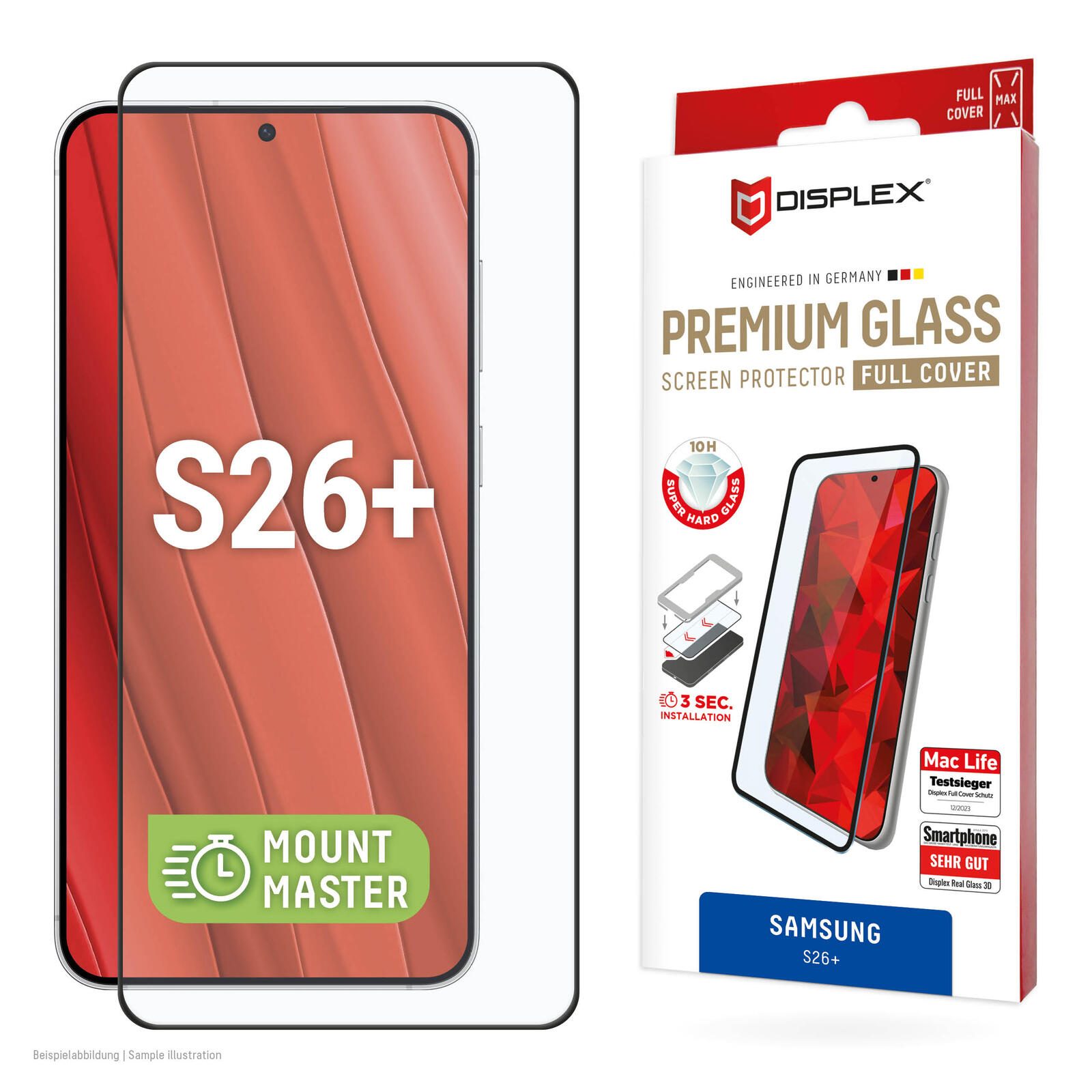 DISPLEX Premium Glas (Full Cover) für Samsung S26+