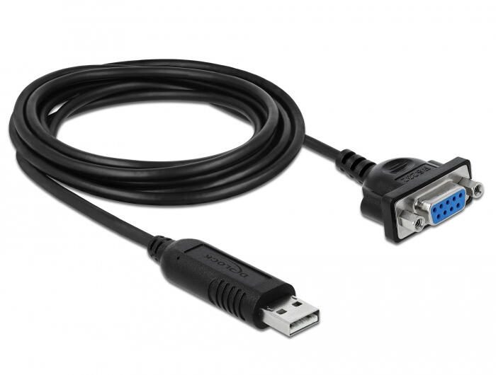 DeLock – Kabel seriell – USB (M) zu DB-9 (W) – 1,8 m – Schwarz
