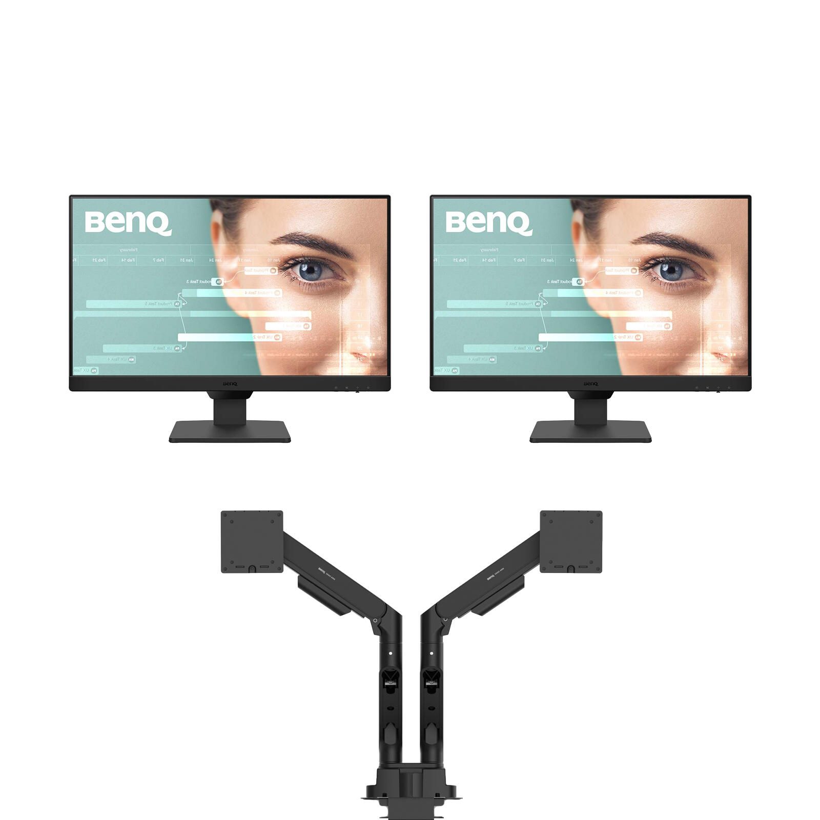 2x BenQ GW2790 Essential Monitor 68,58 cm (27 Zoll) + BenQ Ergo Arm BDH01