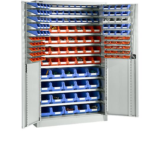 Magazinschrank Sch?fer Shop Select, mit Ausstattung, B 1200 x T 500 x H 1935 mm, Stahl, lichtgrau