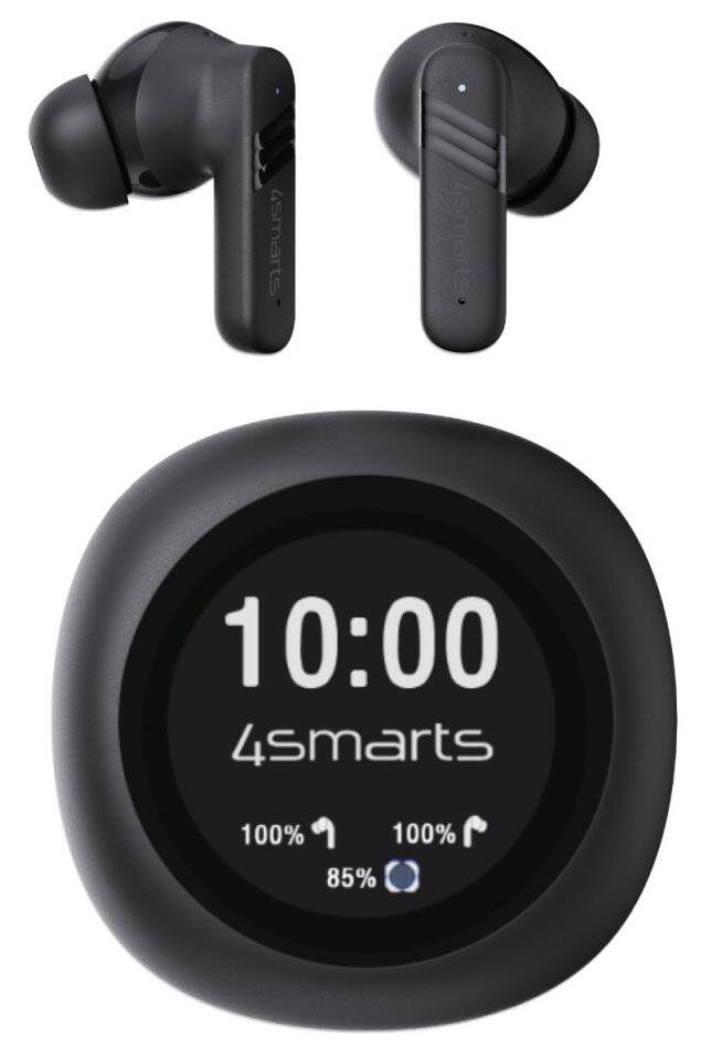 4smarts TWS SkyBuds Screen Pro ANC Kopfhörer, schwarz