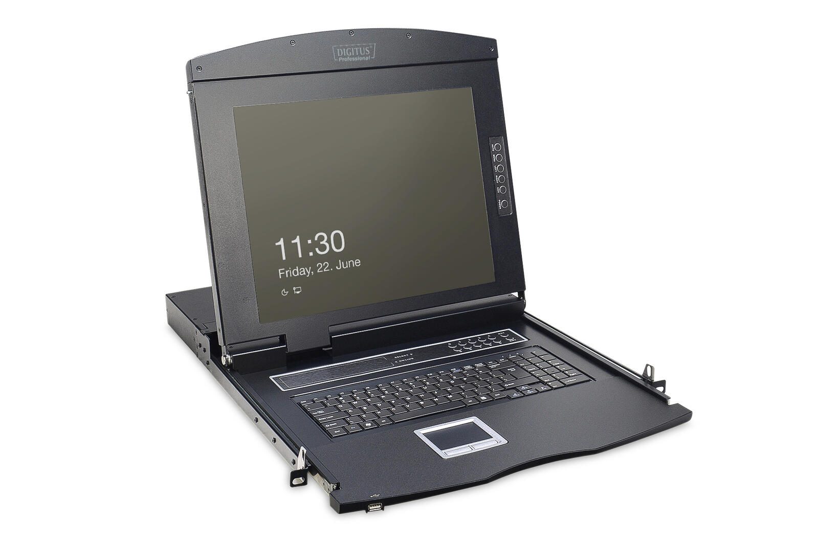 Digitus 17″ LCD KVM Konsole, 16-Port VGA, deutsche Tastatur
