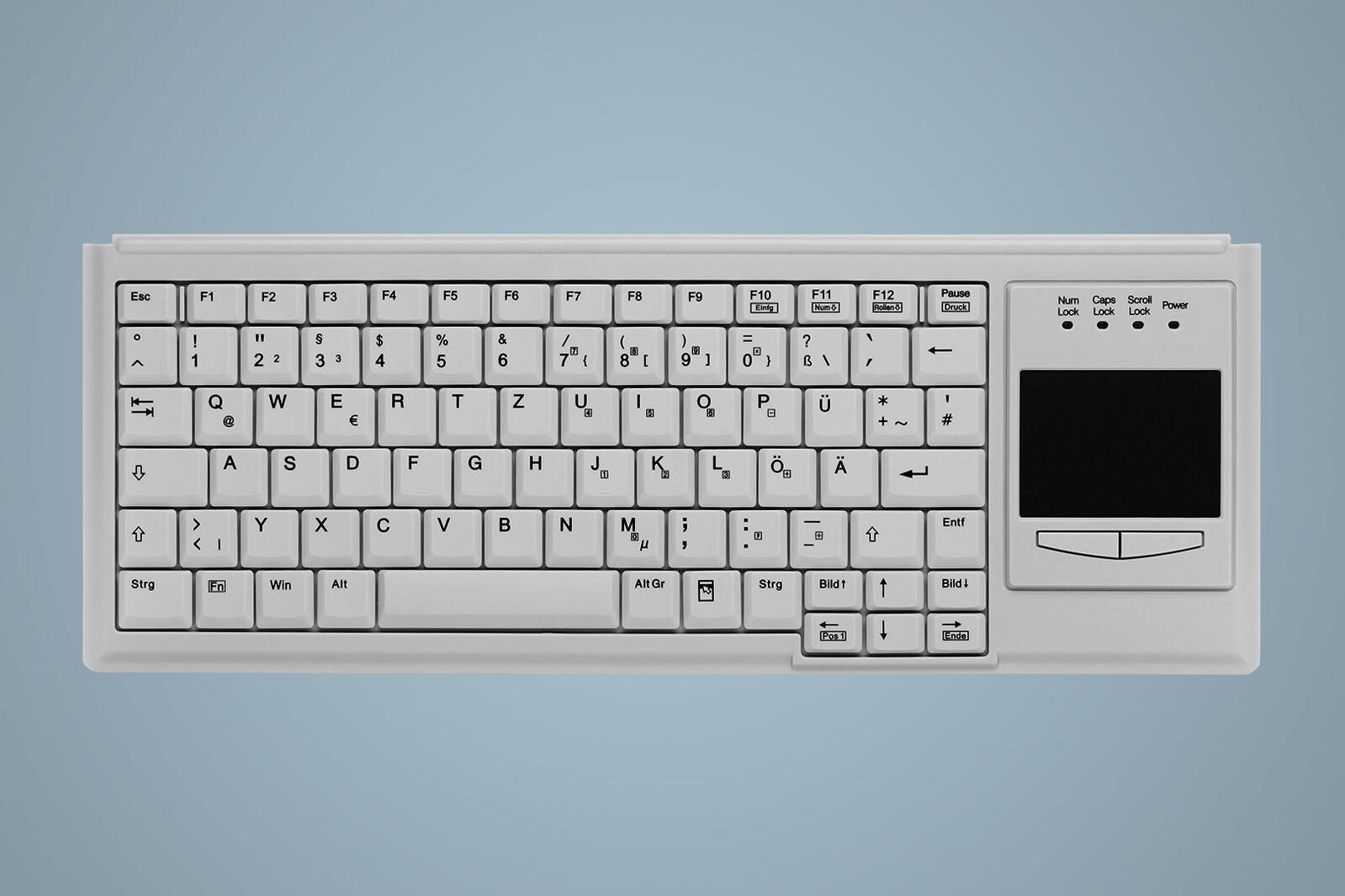 Active Key AK-4400-G USB Mini-Tastatur mit integriertem Touchpad Weiß