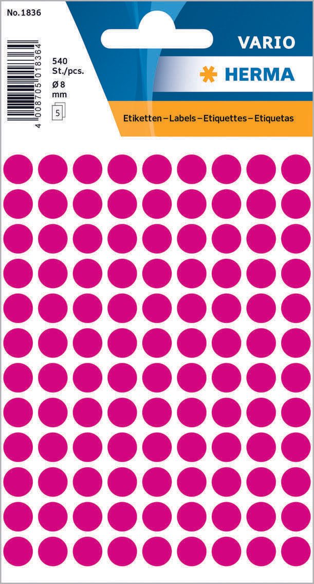 HERMA Klebepunkte Ø 8,0 mm pink