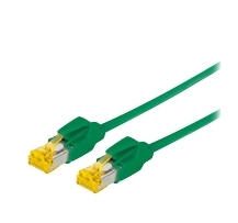 Tecline Patchkabel Cat. 6A (ISO/IEC), S/FTP, halogenfrei, mit Rastnasenschutz, grün, 1,0 m