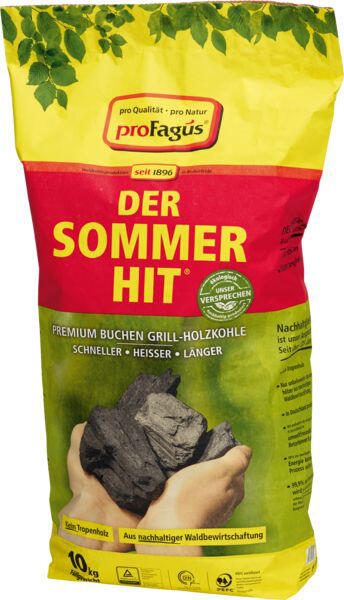 proFagus® Grillholzkohle DER SOMMERHIT®, 10kg