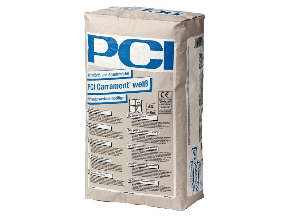 PCI Carrament® Mittelbett- und Ansetzmörtel weiß 25 kg