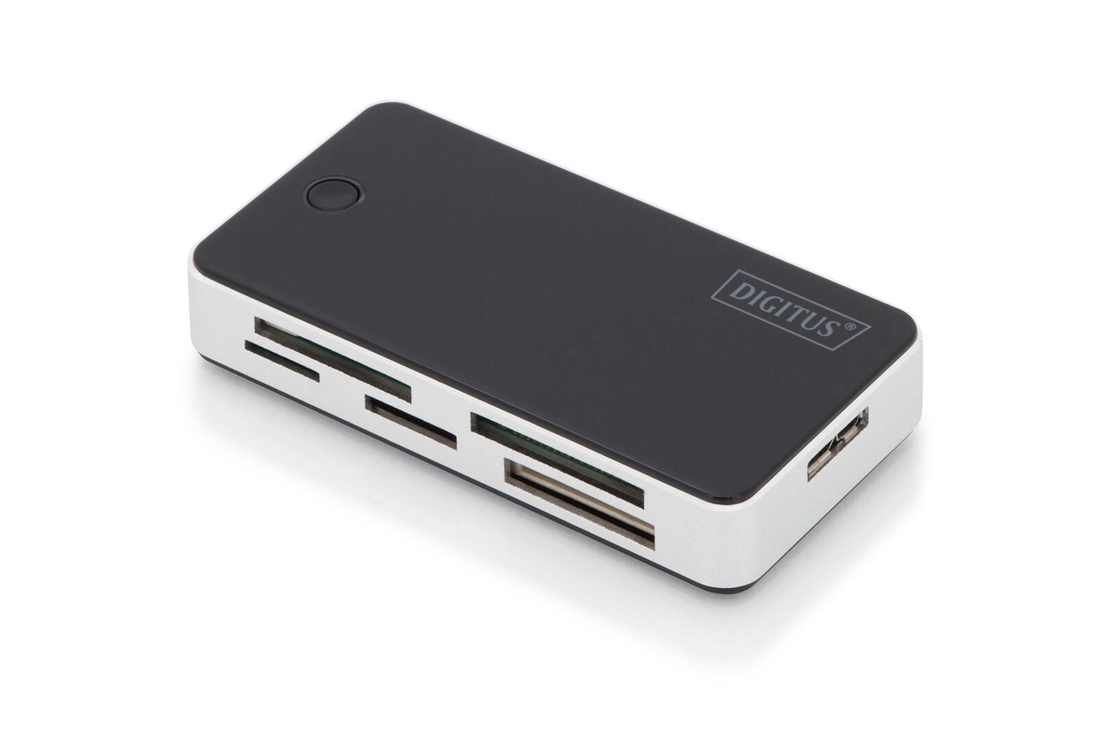 Digitus USB 3.0 Kartenlesegerät, 1m USB A Verbindungskabel unterstützt MS/SD/SDHC/MiniSD/M2/CF/MD/SDXC Karten