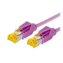 Tecline Patchkabel Cat. 6A (ISO/IEC), S/FTP, halogenfrei, mit Rastnasenschutz, erikaviolett, 1,5 m