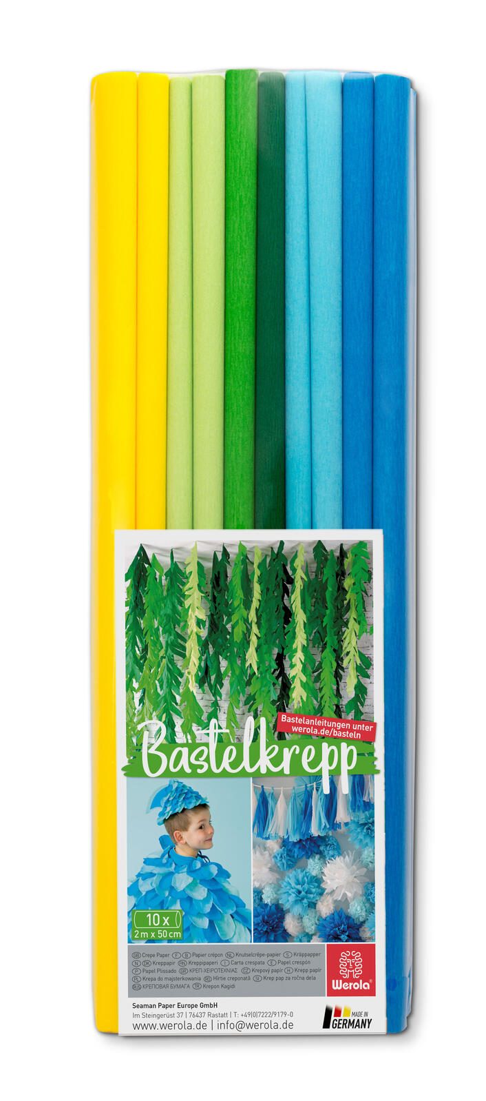 WEROLA Krepppapier Maritim 31 g/m² farbsortiert