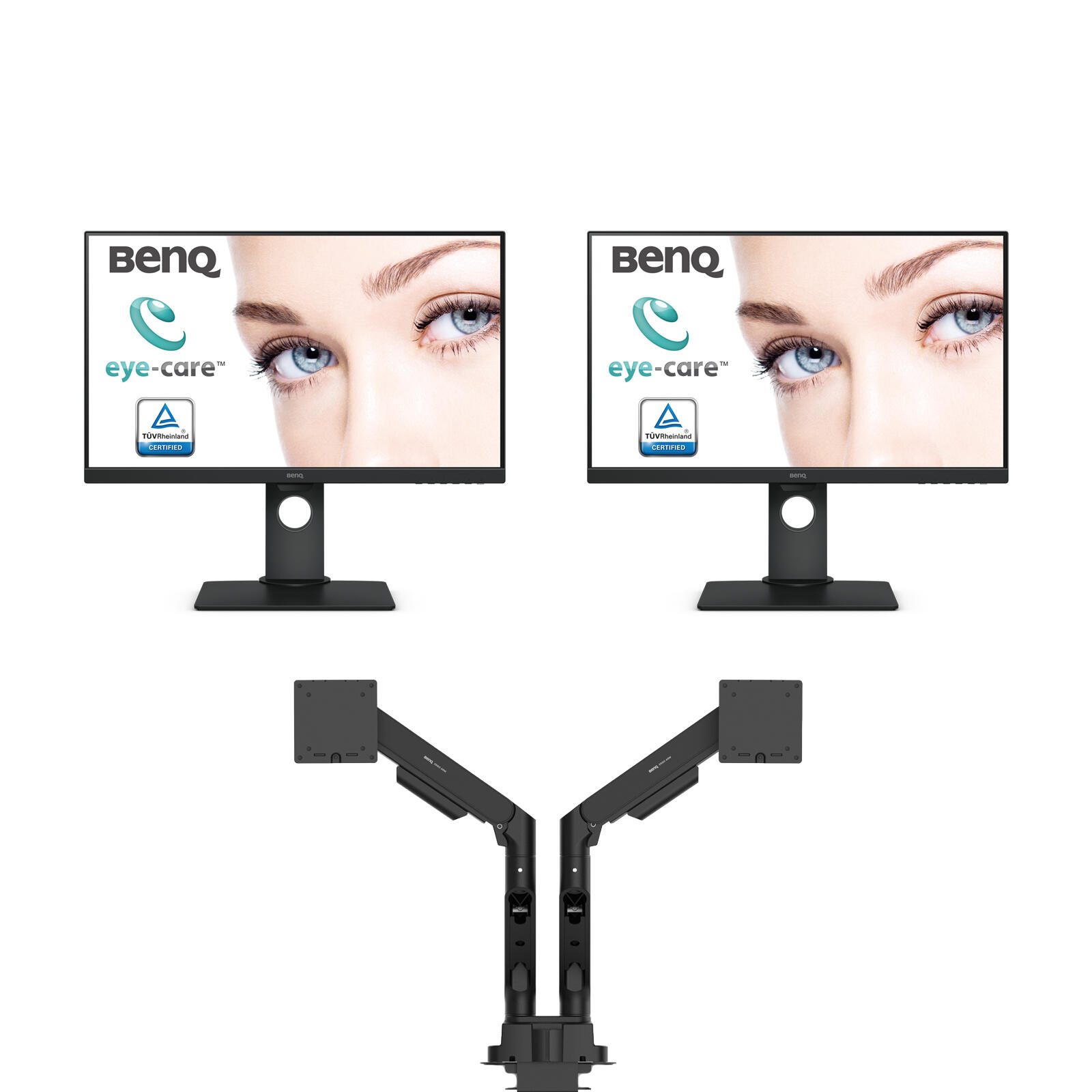 2x BenQ Monitor GW2790T 68,58 cm (27 Zoll) + BenQ Ergo Arm BDH01