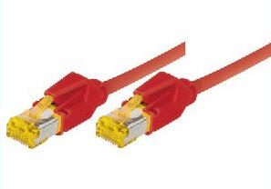 Tecline Patchkabel Cat. 6A (ISO/IEC), S/FTP, halogenfrei, mit Rastnasenschutz, rot, 1,5 m