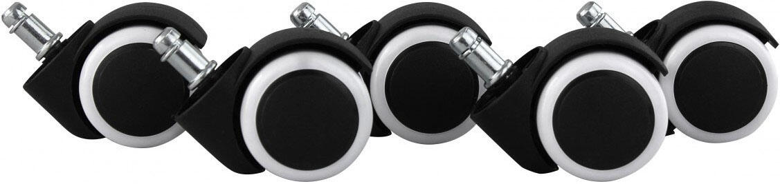 AMSTYLE 5er-Set Hartbodenrollen SPM1.913 Schwarz/Weiß