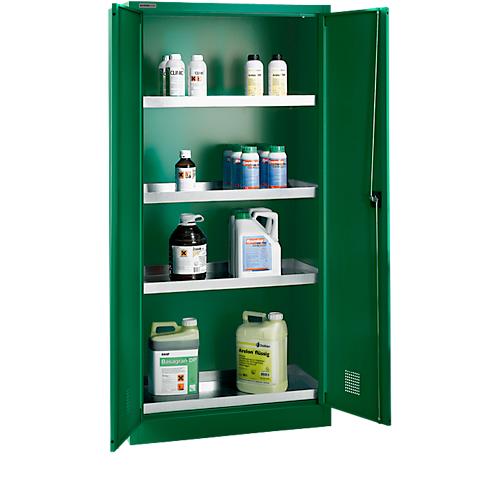 Sch?fer Shop Select Pflanzenschutzmittel- und Chemikalienschrank, Stahl, B 950 x T 500 x H 1935 mm, 4 Standard-Wannen, 4 x 20 l