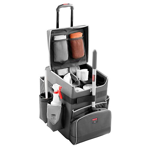 Reinigungswagen Rubbermaid? Quick Cart Medium, Au?entaschen, Rei?verschlusstasche & Innenf?cher, Teleskopgriff, bis 18 kg, wasser-/?lresistent, Teflon?