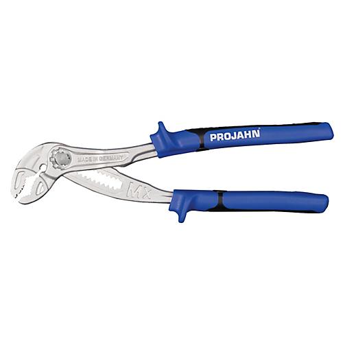 Projahn Wasserpumpenzange MAXI MX2, 250 mm, Druckknopfverstellung, Mehrkomponenten-Griff, doppelt verzahnte Greifbacken