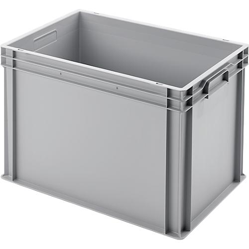 Ringoplast Kunststoffkasten UNISTA L420, PP, verst?rkter Boden, stapelbar, B 600 x T 400 x H 420 mm, hellgrau, mit Unterfassgriffen