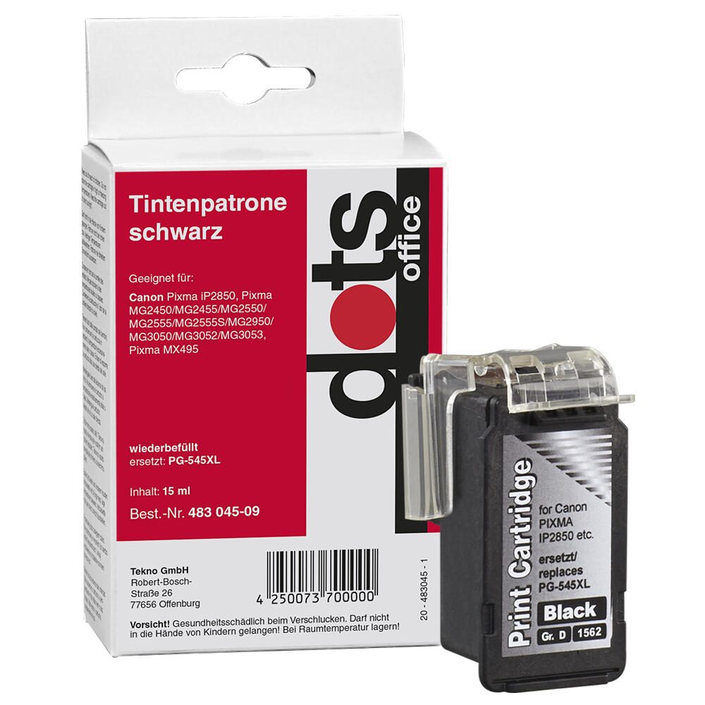 dots Druckerpatrone kompatibel zu Canon PG-545XL schwarz