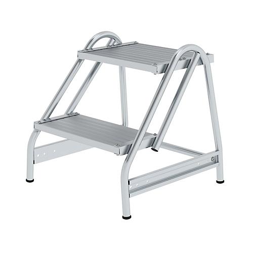 Munk Arbeitspodest, Aluminium, verschwei?te Rohrkonstruktion, Trittfl?che 400 x 300 mm, 200 mm tiefe Stufen, max. 150 kg Belastung, 2 Stufen