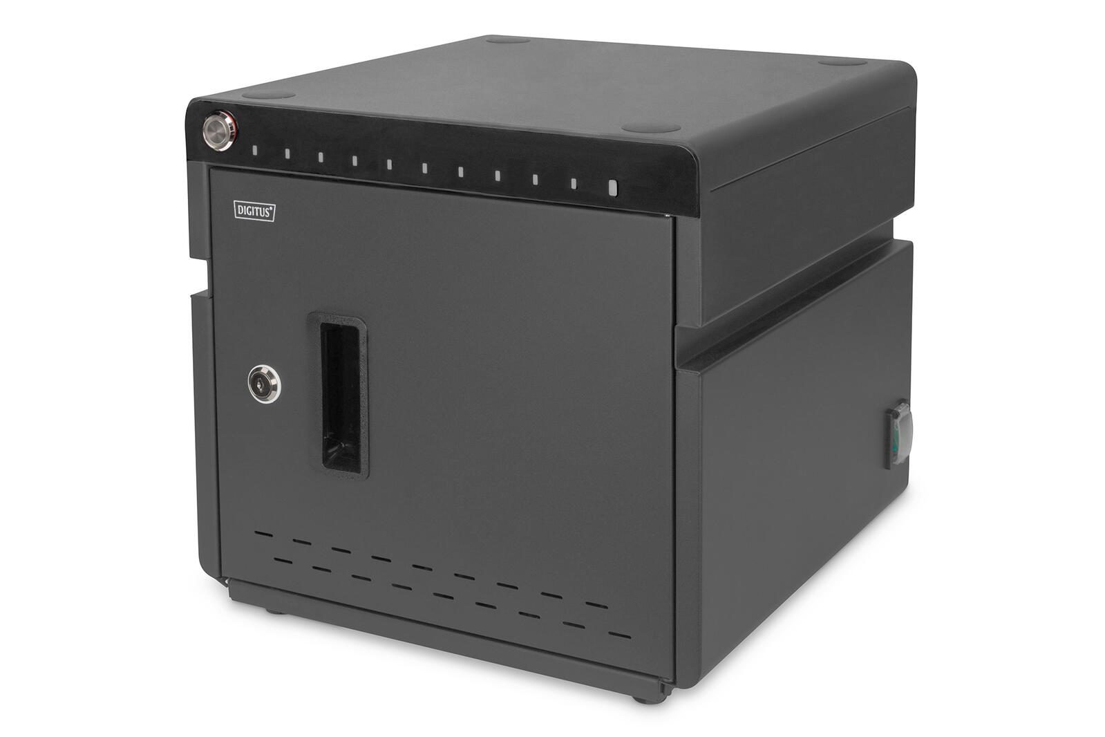 Digitus Mobiler Desktop Ladeschrank für 10 Notebooks/Tablets bis 13 Zoll, UV-C, USB-C
