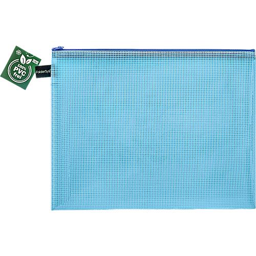 Rei?verschlussbeutel FolderSys, A4, St?rke 0,20 mm, B 357 x H 272 mm, PVC-freie Folie, blau-transparent