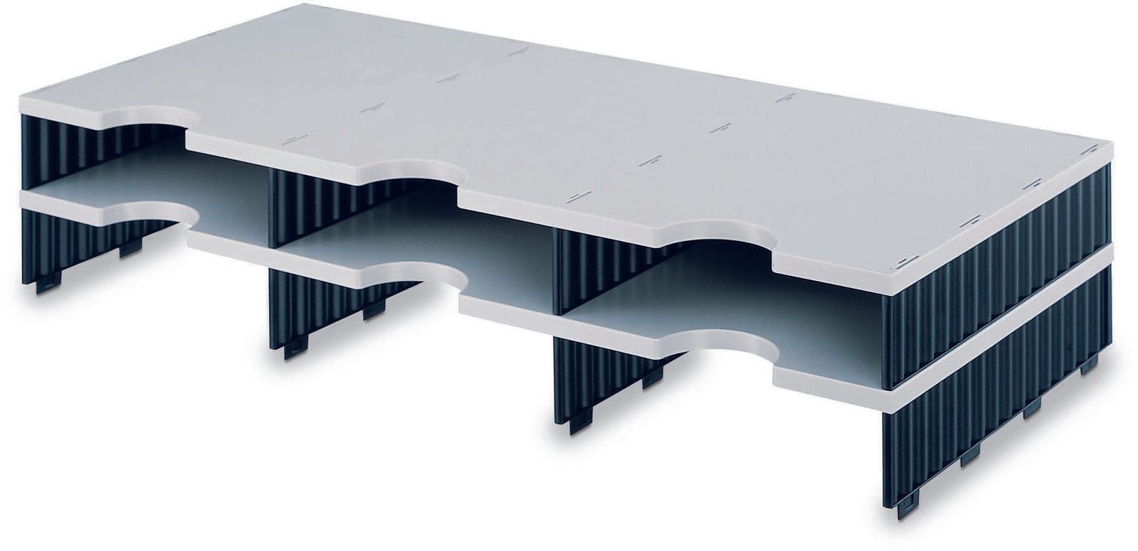 styro Sortierstation DIN C4 6-Fach grau/schwarz