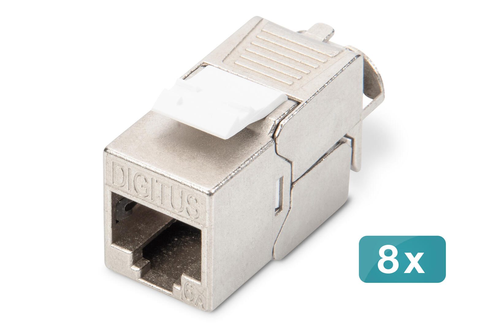 Digitus CAT 6A Keystone Modul, geschirmt, 8 Stück. werkzeugfreie Verbindung