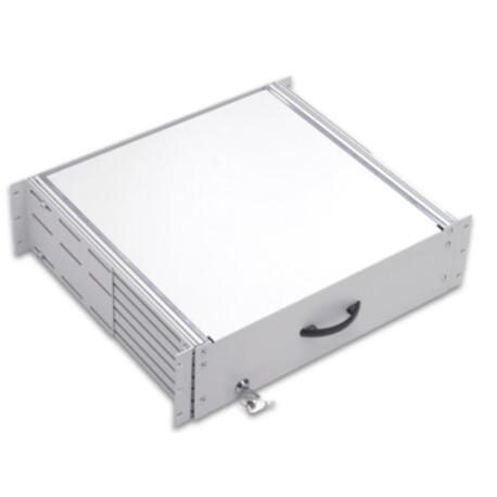Ekivalan Systems 19″ Dokumentenschublade, 2 HE, 482 x 400 mm, grau