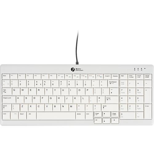 Tastatur BakkerElkhuizen UltraBoard 960 V2, QWERTZ, mit Nummernblock, USB-C, ergonomisch, kompakt & augenschonend, L 146 x B 363 x H 19 mm, grau